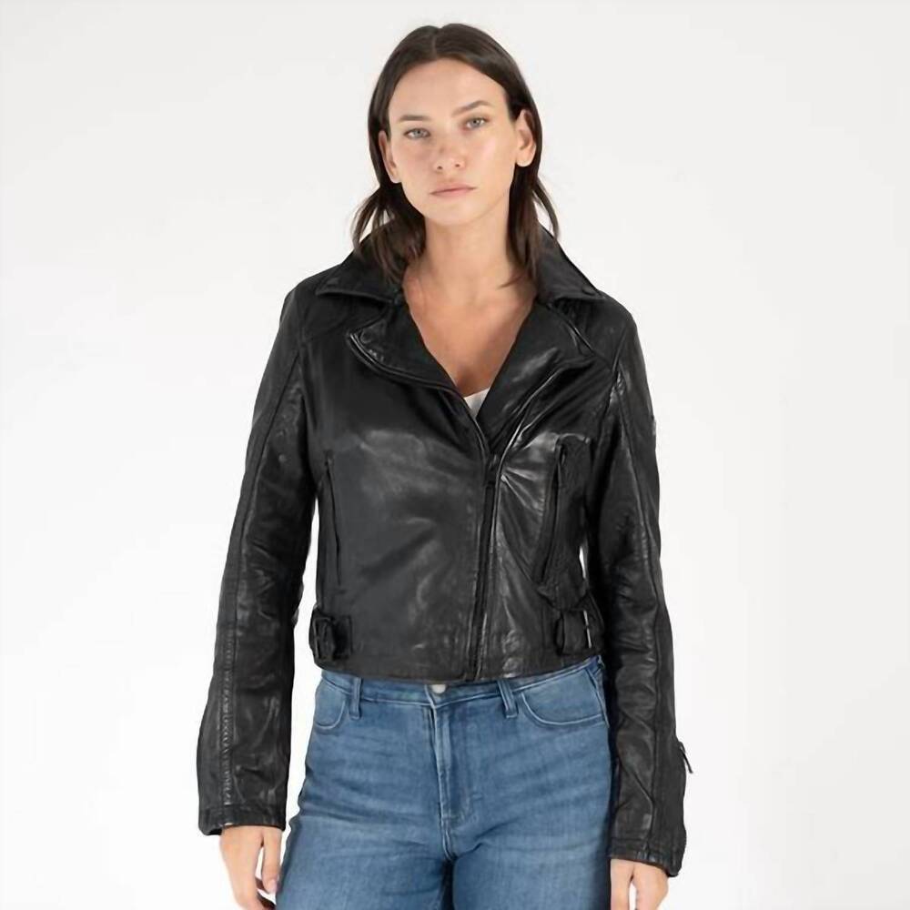 NEW MAURITIUS bita rf leather jacket in black